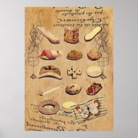 franse bakkersgebak koekjes dessert poster (Voorkant)