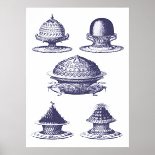 Franse bakkerswinkelborden - koekjes Poster