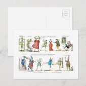 Franse ballettekens  briefkaart (Voorkant / Achterkant)