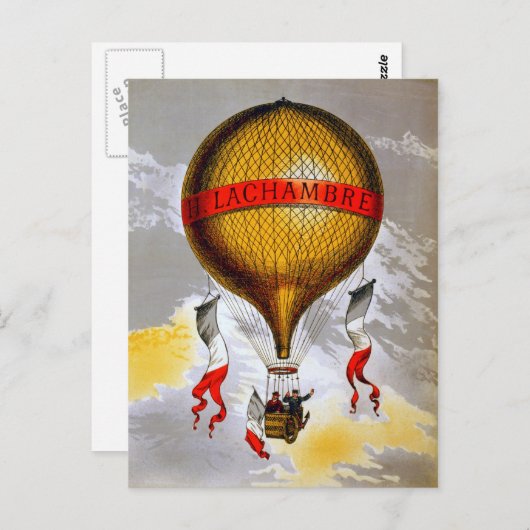 Franse ballon briefkaart (Voorkant / Achterkant)