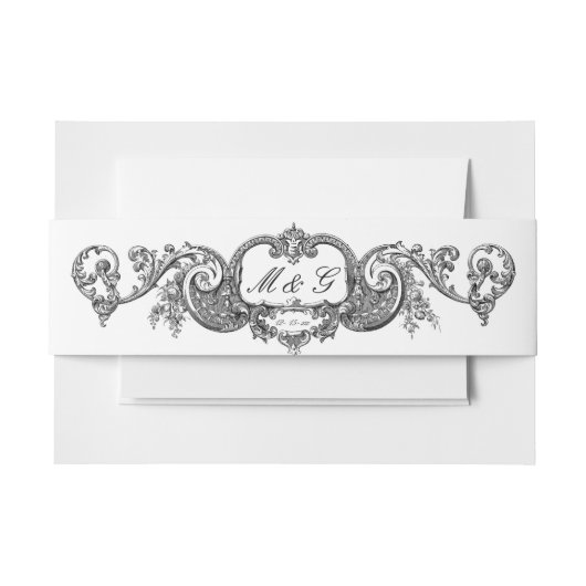 Franse barokrococo stijl floraal Uitnodigingen Wikkel (Voorkant Voorbeeld)