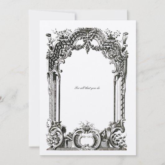 -Franse Baroque Rococo Bedankkaart (Achterkant)