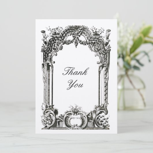 -Franse Baroque Rococo Bedankkaart (Staand voorkant)
