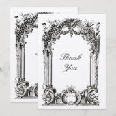-Franse Baroque Rococo Bedankkaart (Voorkant / Achterkant)