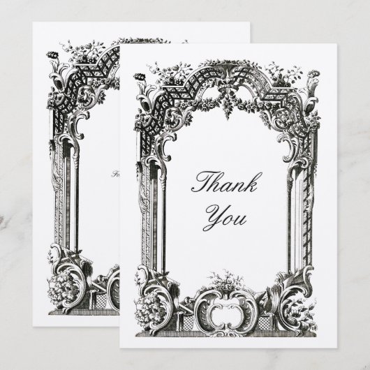 -Franse Baroque Rococo Bedankkaart (Voorkant / Achterkant)