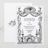  Franse Baroque Rococo Floral Border Kaart (Voorkant / Achterkant)