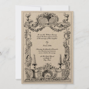  Franse Baroque Rococo Floral Border Kaart