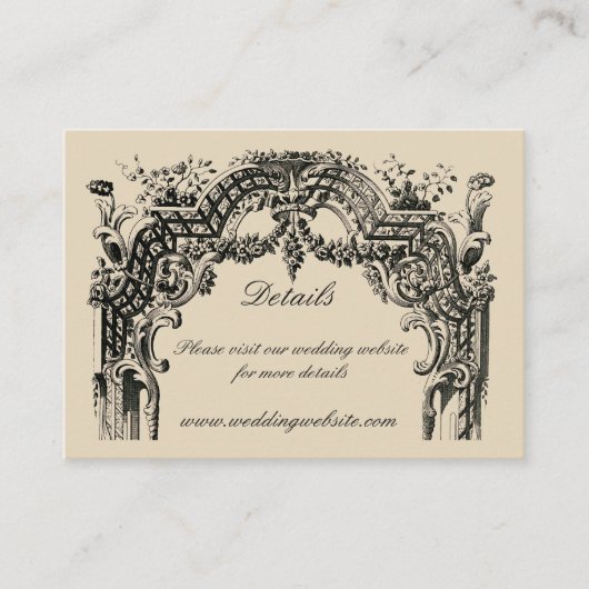  Franse Baroque Rococo Wedding Informatiekaartje (Voorkant)