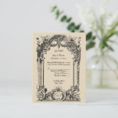  Franse Baroque Rococo Wedding RSVP Briefkaart (Staand voorkant)