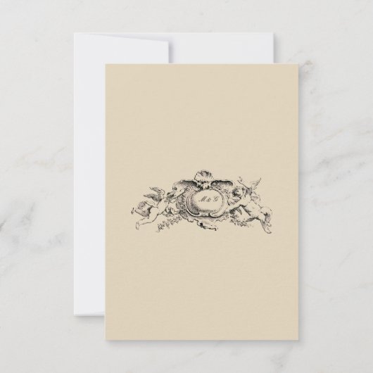  Franse Baroque Rococo Wedding Save The Date (Achterkant)