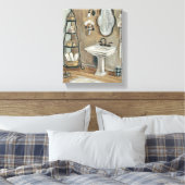 Franse Bathroom met Mirror en Sink Canvas Afdruk (Insitu (Slaapkamer))