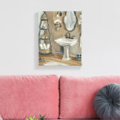 Franse Bathroom met Mirror en Sink Canvas Afdruk (Insitu (Woonkamer))