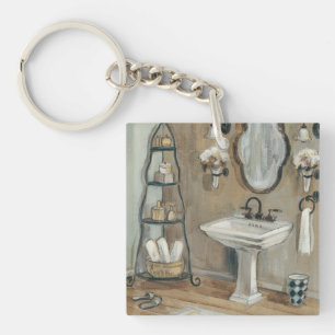 Franse Bathroom met Mirror en Sink Sleutelhanger