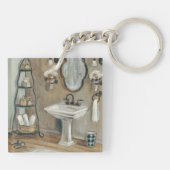 Franse Bathroom met Mirror en Sink Sleutelhanger (Achterkant)