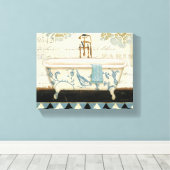 -Franse Bathtub Canvas Afdruk (Insitu (Houten vloer))