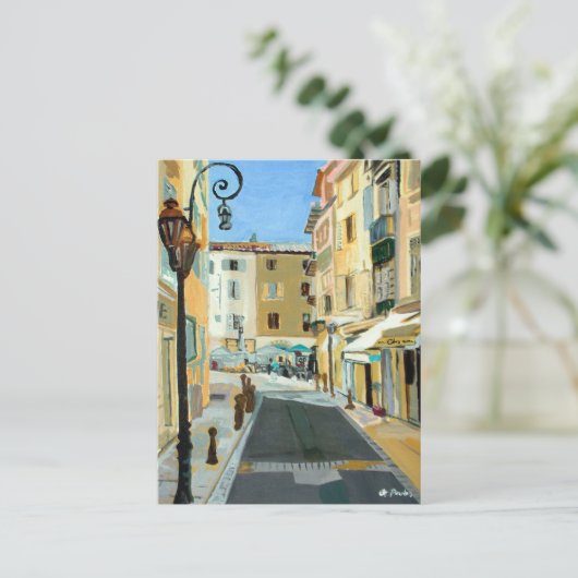 Franse beeldende kunst oude olieverf impressionist briefkaart (Staand voorkant)