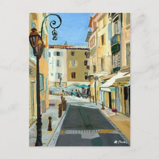 Franse beeldende kunst oude olieverf impressionist briefkaart (Voorkant)