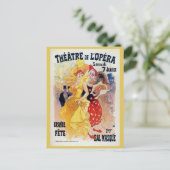 Franse belle époque masquerade ball ad hoc Briefkaart (Staand voorkant)