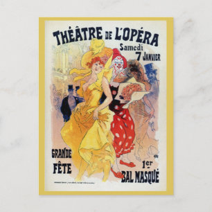  Franse belle époque masquerade ball ad hoc Briefkaart