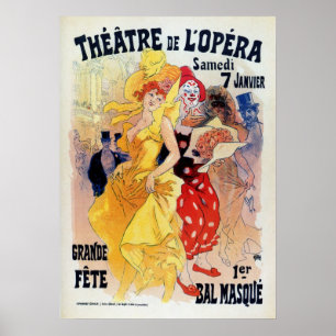 Franse belle époque masquerade ball ad hoc Poster