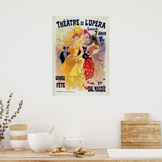 Franse belle époque masquerade ball ad hoc Poster (Keuken)