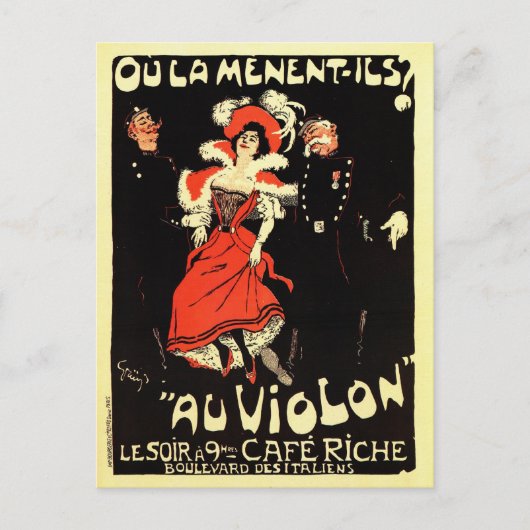Franse belle époque nachtclub en Briefkaart (Voorkant)