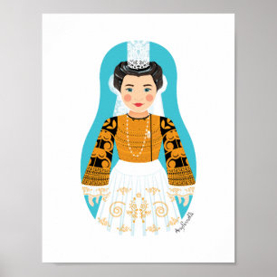 Franse Bigoudène Matryoshka Poster