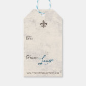 Franse bijen- en bloemenmarkt op maat gesneden cadeaulabel (Achterkant)