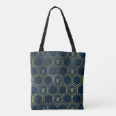 Franse bijen en honingraat tote bag (Achterkant)