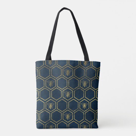 Franse bijen en honingraat tote bag (Achterkant)