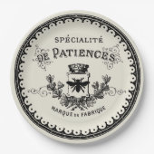  Franse bijenborst en kroonbont op beige Papieren Bordje (Voorkant)