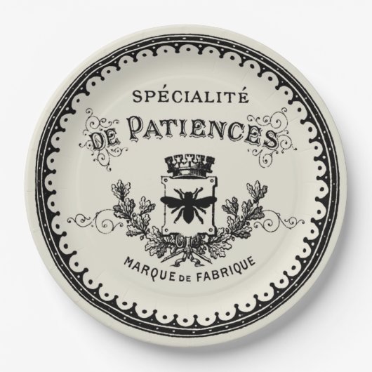 Franse bijenborst en kroonbont op beige Papieren Bordje (Voorkant)