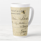 Franse bijenpostkaart latte mok (Rechterhoek)