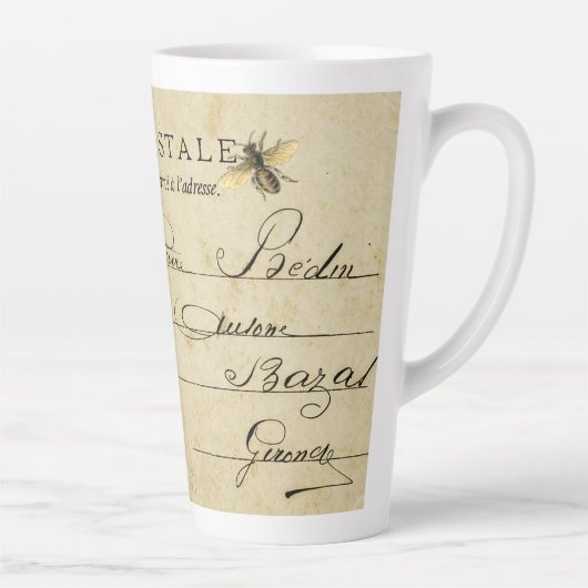 Franse bijenpostkaart latte mok (Rechts)