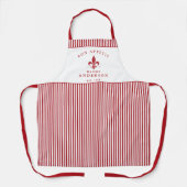 Franse Bistro Rode Streep Custom Fleur de Lis Schort (Voorkant)
