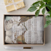 Franse blad Music Birds Eggs Decoupage Tissuepapier (Geschenk)