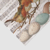 Franse blad Music Birds Eggs Decoupage Tissuepapier (Detail)