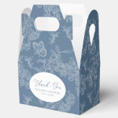 Franse Blauw Chinoiserie Bloemige Bruiloft Gable Bedankdoosjes (Geopend)