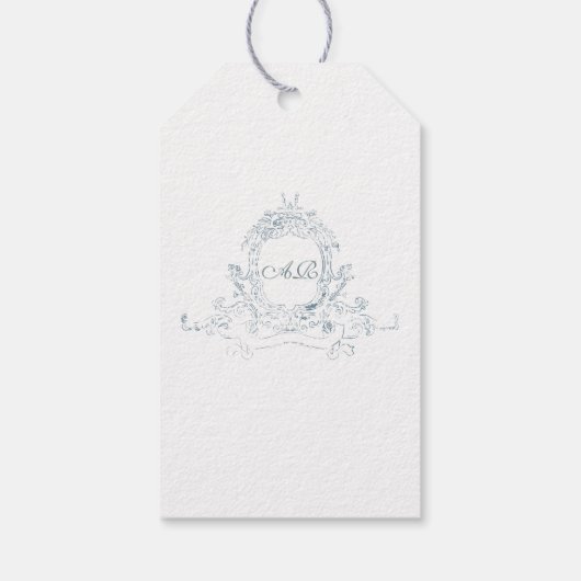 Franse Blauw Lijst Bruidsshow Cadeaulabel (Achterkant)