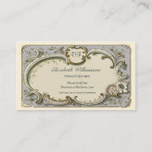 -Franse blauw scrol Visitekaartje (Achterkant)