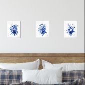 Franse Blauw Wit Toile Bloemen in Vaas Waterverf Muurkunst Sets (Slaapkamer)