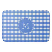 Franse blauw-witte gingham controles badmat (Voorkant)