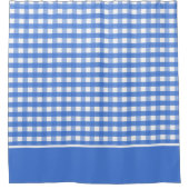 Franse blauw-witte gingham controles douchegordijn (Voorkant)