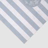 Franse blauw-witte luifel strepen met monogram tissuepapier (Detail)