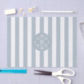 Franse blauw-witte luifel strepen met monogram tissuepapier (Craft)