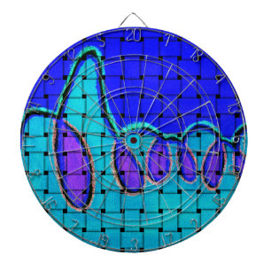 Franse Blauwe Abstract met Geweven Textuur Dartbord