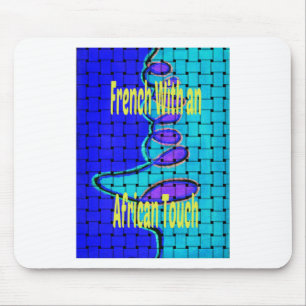 Franse Blauwe Afrikaanse Geweven Abstracte Paarse Muismat