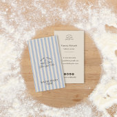  Franse Blauwe Bakkerij Logo Gestreept Visitekaartje