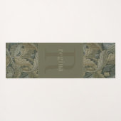  Franse Blauwe Bloem William Morris Monogram Yogamat (Achterkant (horizontaal))