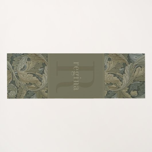  Franse Blauwe Bloem William Morris Monogram Yogamat (Achterkant (horizontaal))